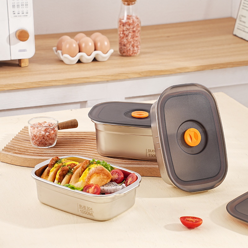 Stainless Bento Box - 304 antibakteriyel paslanmaz çelik yemek kabı