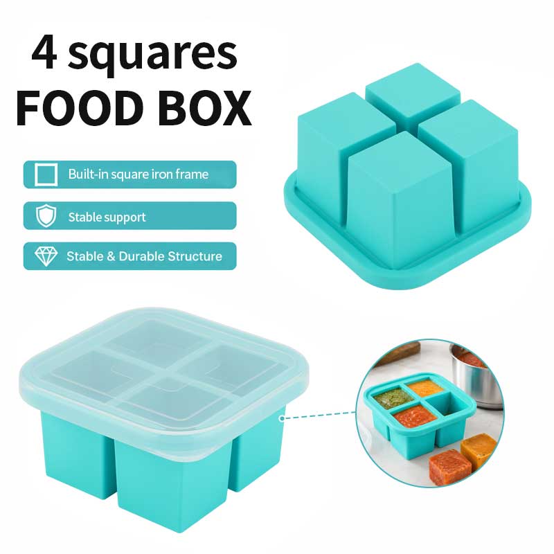 Meal Prep Easy - Silikon 4 Bölmeli Kapaklı Yiyecek Saklama