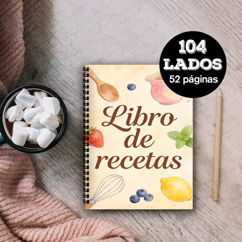 Meal Prep Recipes Healthy - A5 Kağıt İspanyolca Tarif Kitabı, Günlük