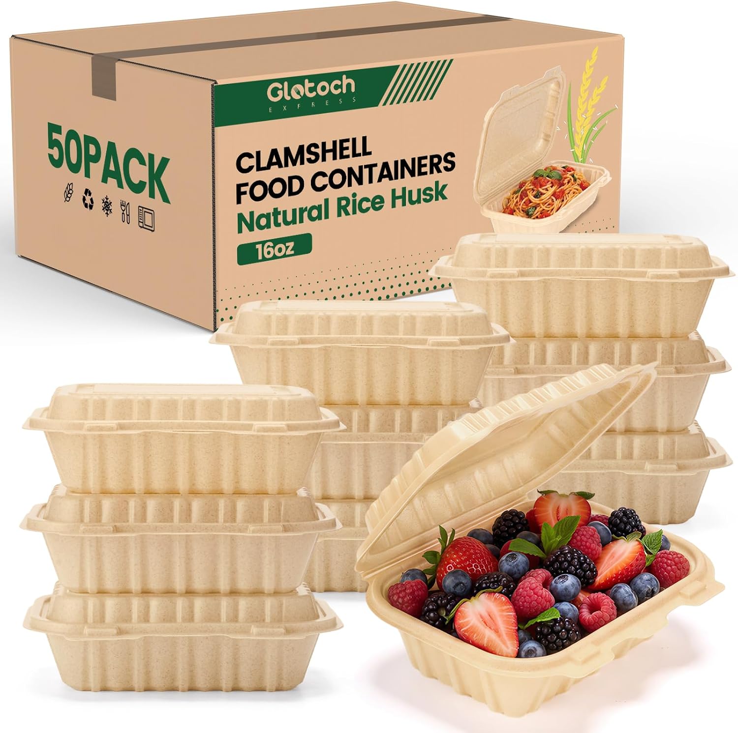 Meal Prep Rice - 50'li Paket 16oz (473ml) Deniz Kabuğu