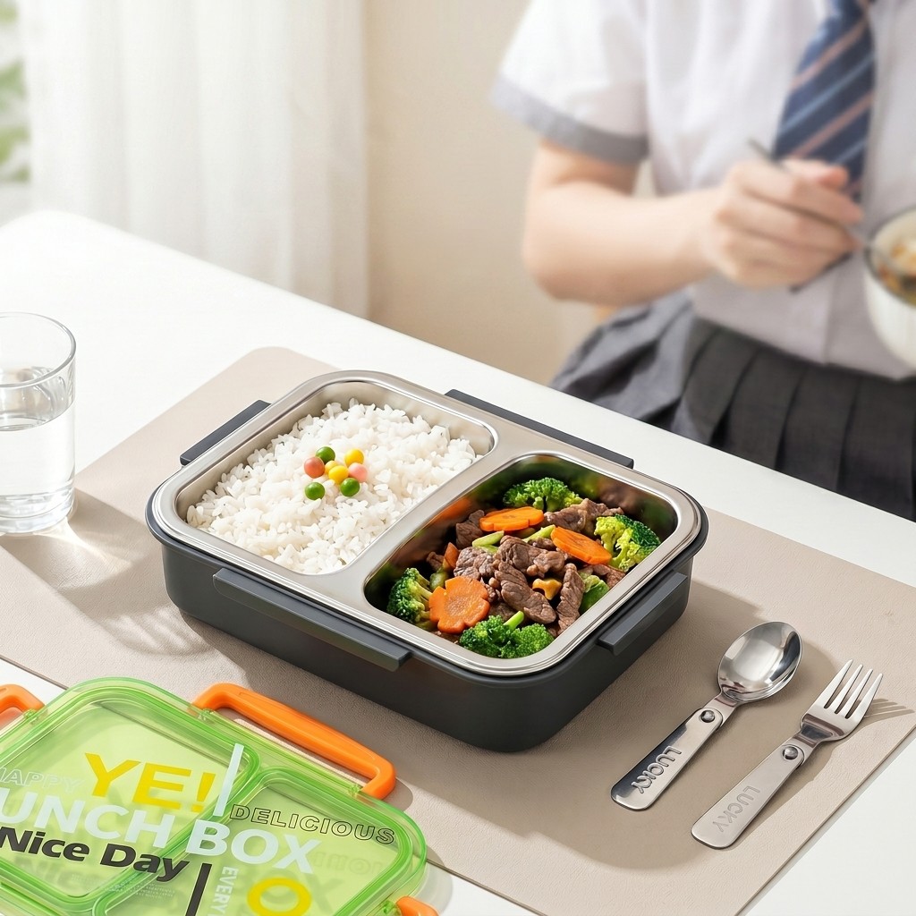Meal Prep Dinners - Mikrodalgada Kullanılabilir 304 Paslanmaz Çelik Bento