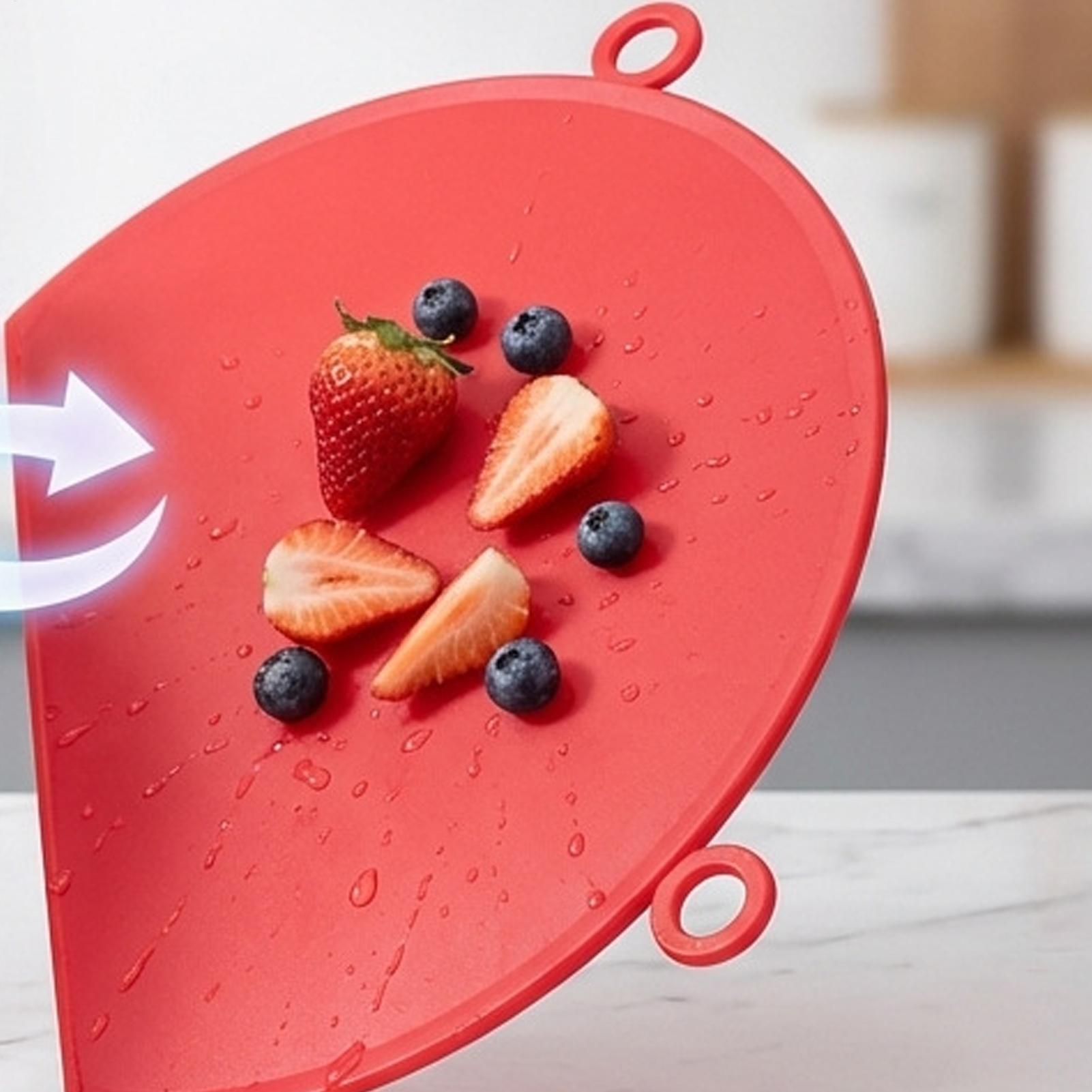 Food Prep Mat - Silikon Kesme Tahtası Süzgeçli Silikon Mat